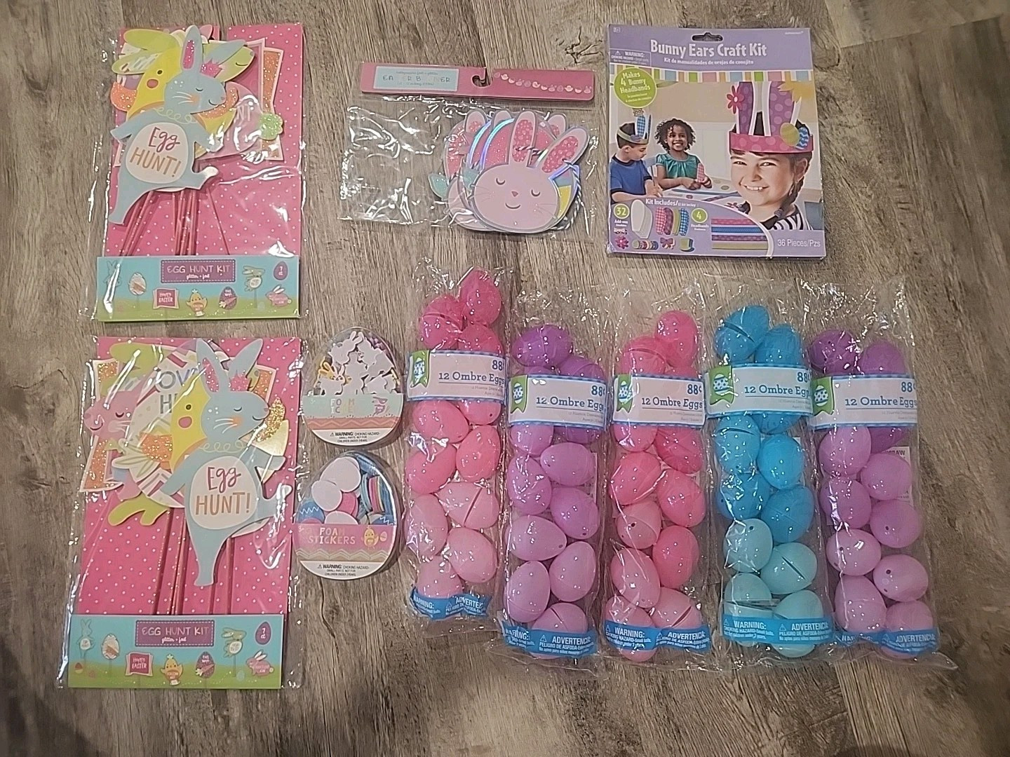 Easter Egg Hunt Party Goods Paper Goods Plastic Eggs Foam Stickers All In One Pk