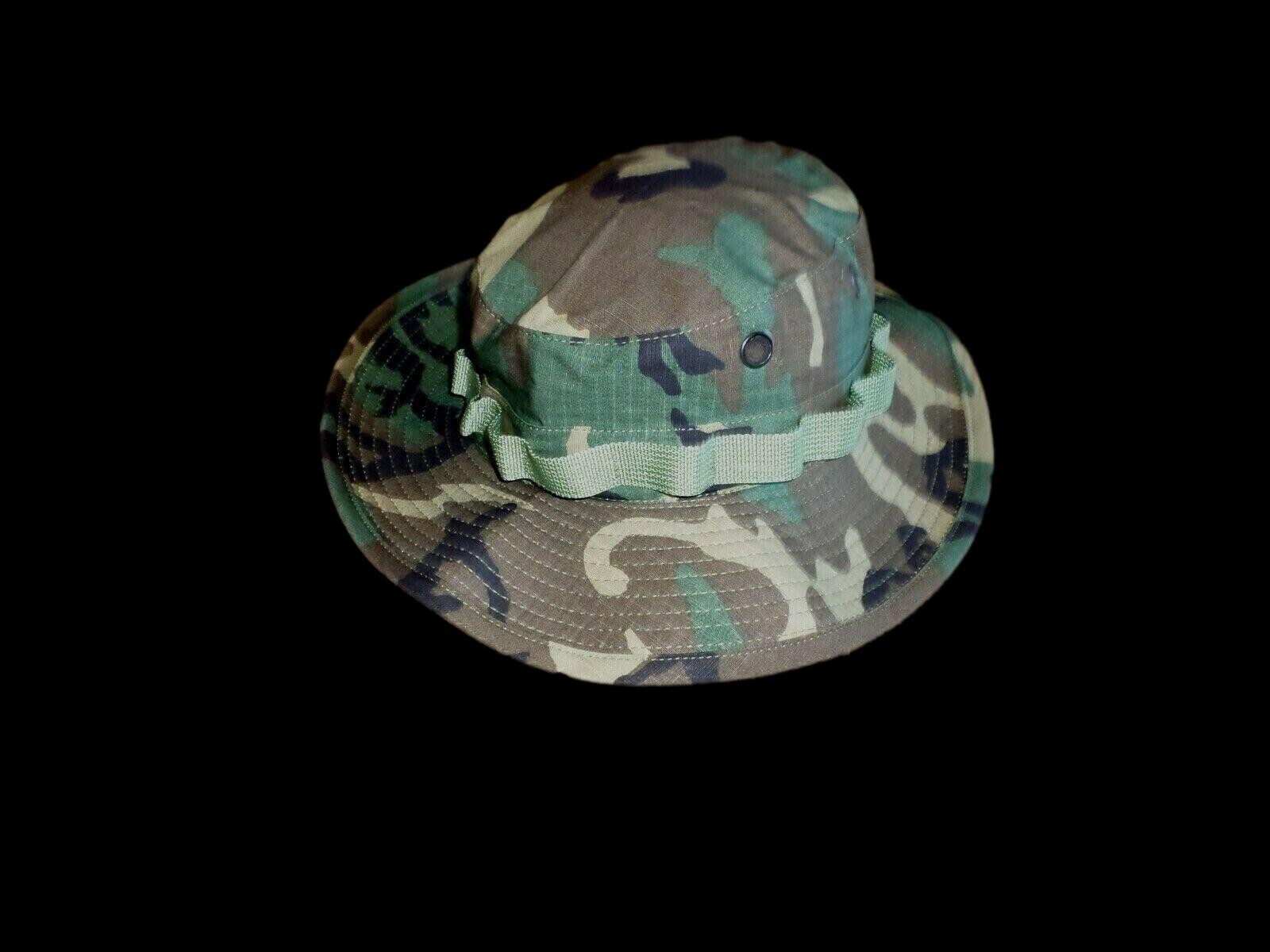 U.S MILITARY ARMY VIETNAM JUNGLE BOONIE HAT TYPE II ERDL CAMOUFLAGE LARGE 7 1/2