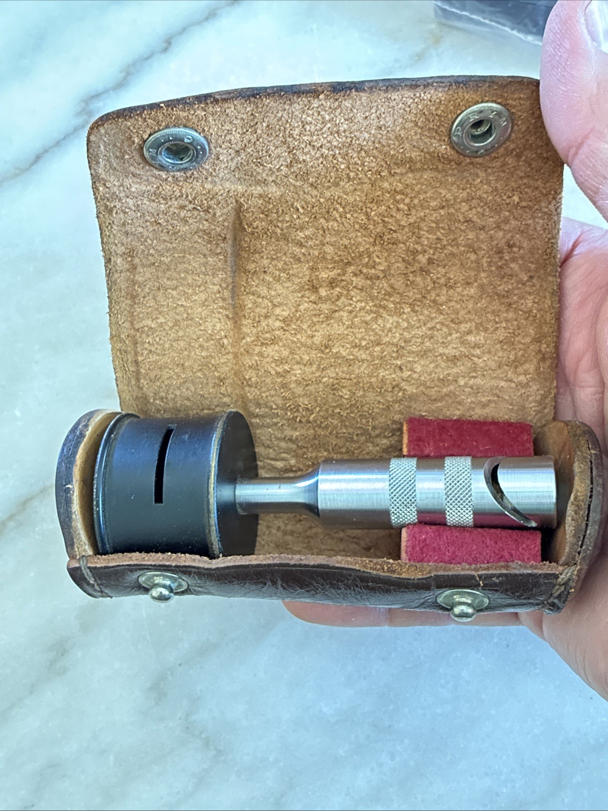 Antique Keuffel & Esser (K&E) Double Right Angle Prism W/ Leather Case USED Cond