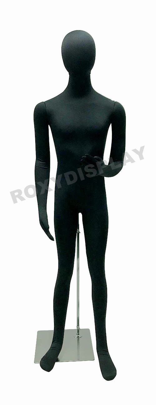 Male full body Poseable Mannequin Black jersey covered body form #JF-M02SOFTX