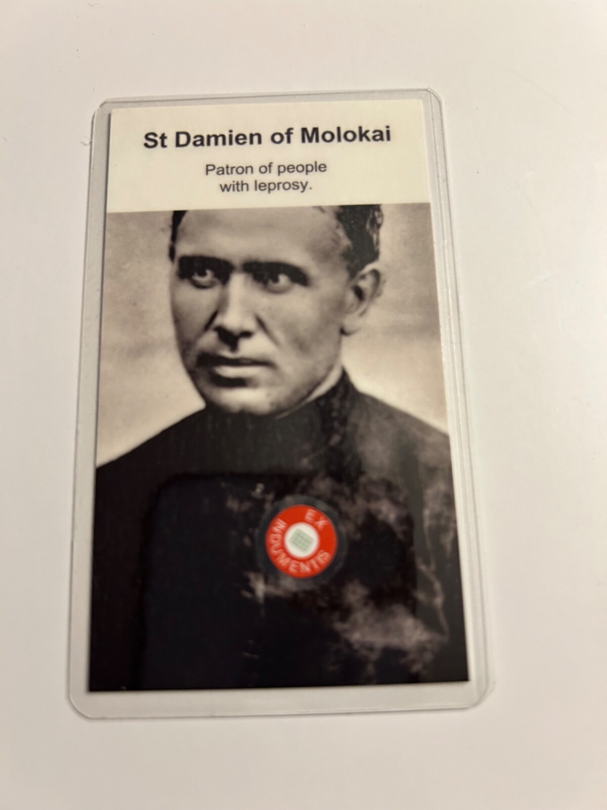St. Damien of Molokai 3rd Class Relic Card Patron People with Leprosy