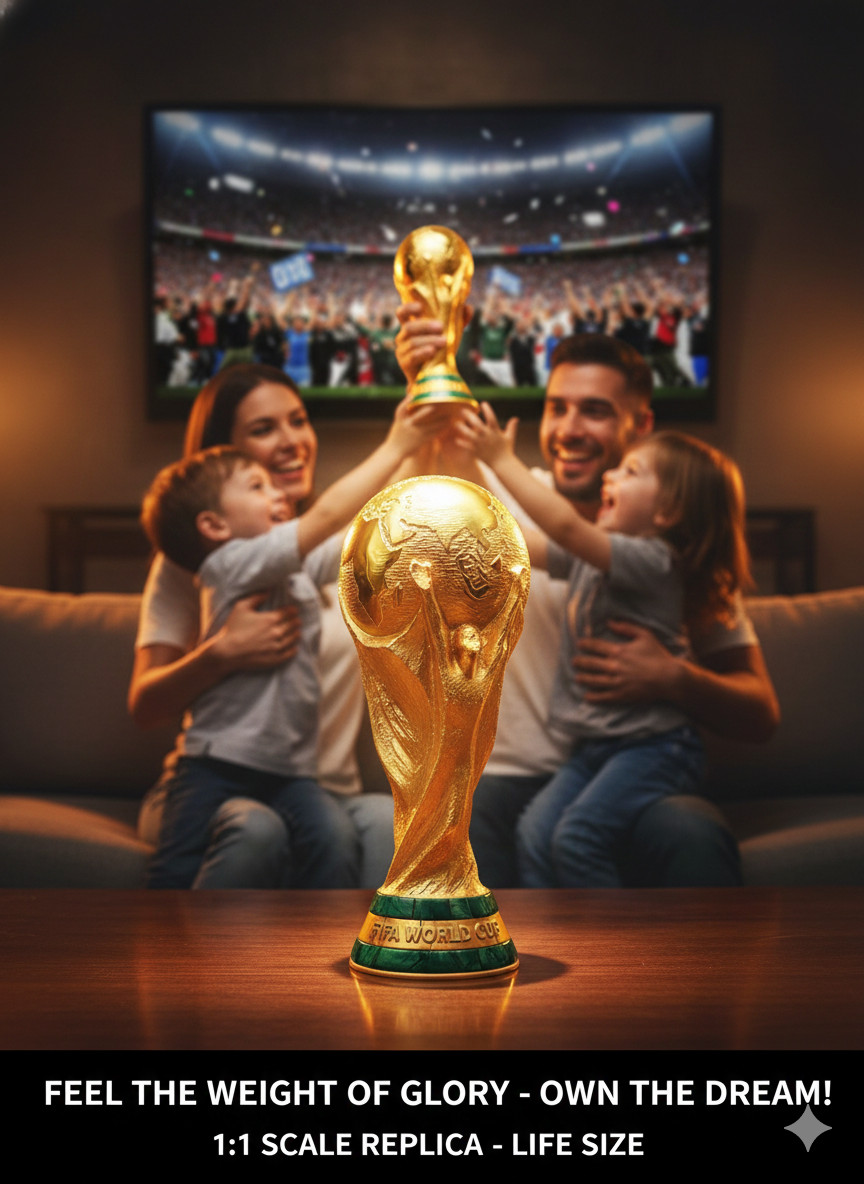 Life-Size FIFA World Cup Trophy Replica - 1:1 Scale Gold Edition - 14.5" Full Si