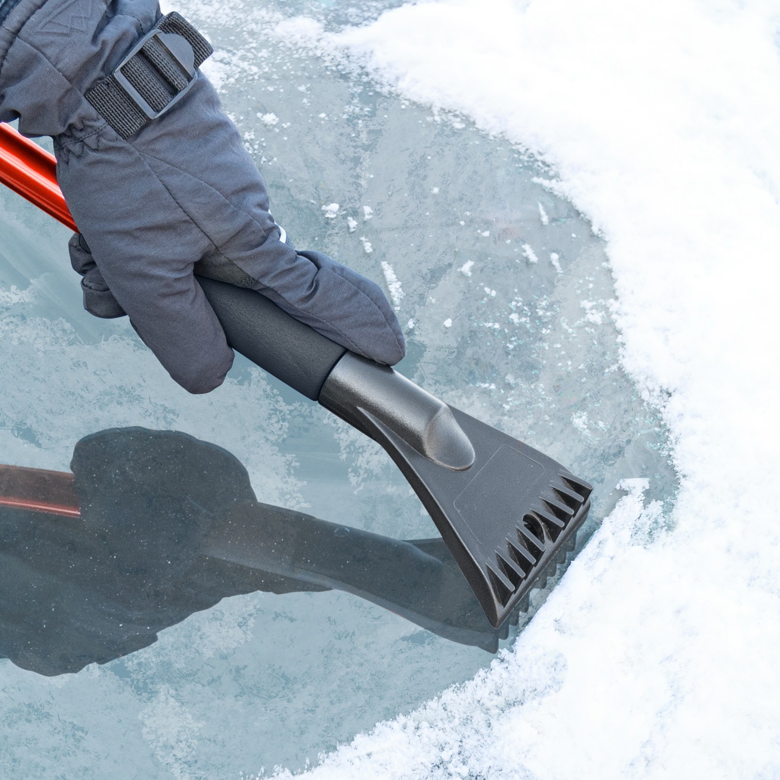 BDK Motor Trend Ice Scraper with Extendable Handle and Rotating Brush Head - ...