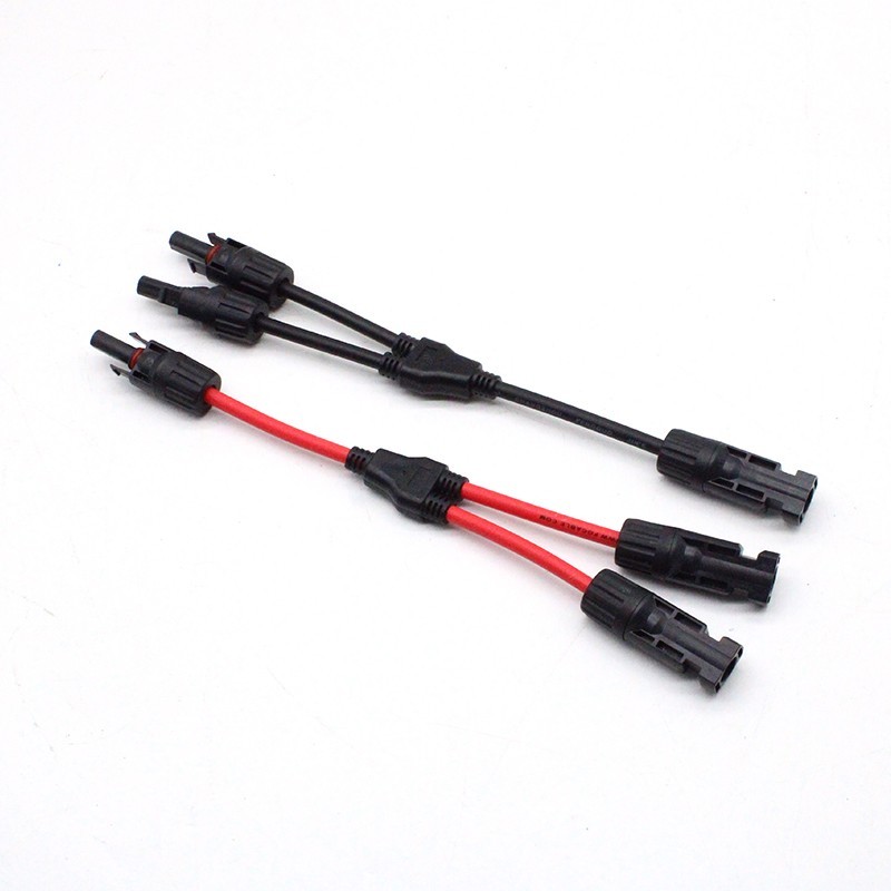 2 Pair Y2 Branch Solar Cable Solar Connectors for Solar Panel Parallel 30A