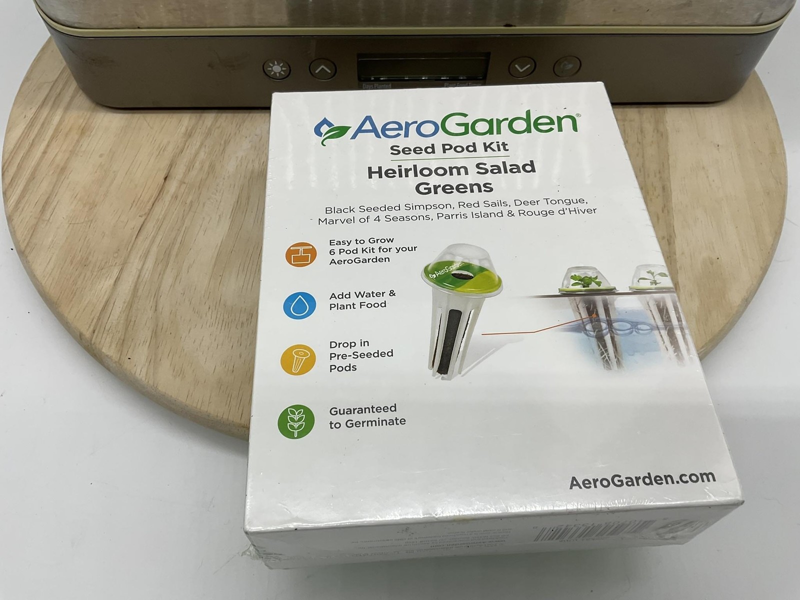 AeroGarden Harvest Elite Slim Silver 6 Pod Garden Indoor Hydroponic W/ Seed Kit