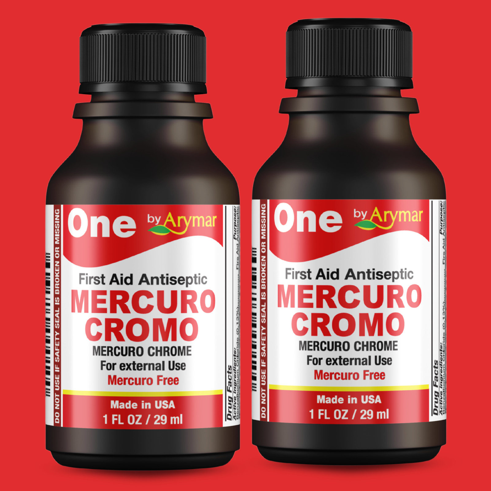 Arymar Mercuro Chromo – First Aid Antiseptic for Wounds, 1 fl oz (2-Pack)