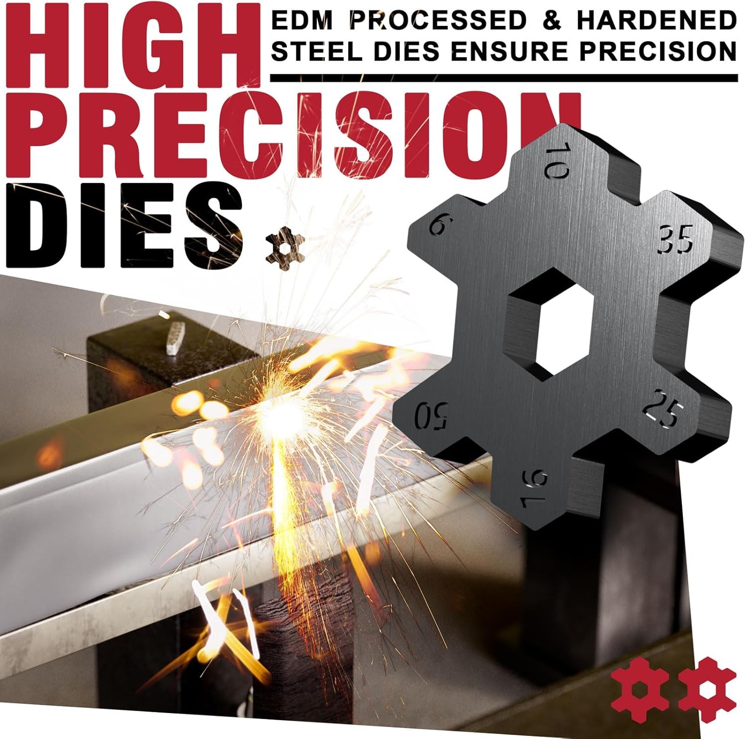 Battery Cable Lug Crimping Tool Kit for AWG 10-1/0, Electrical Lug Crimper