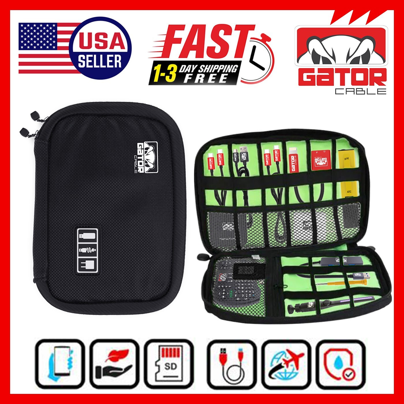 Travel Cable Bag Organizer Charger Storage Electronics USB Case Cord Accessories