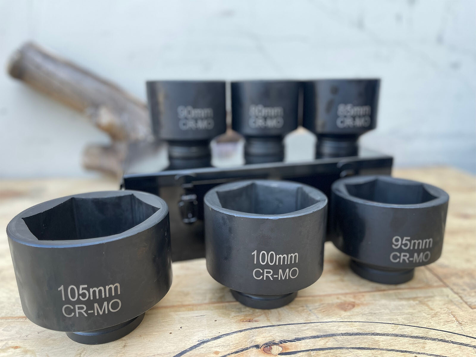 6Pcs 1" Dr. 6pt Metric Jumbo Shallow Impact Sockets Set 80 85 90 95 100 105mm