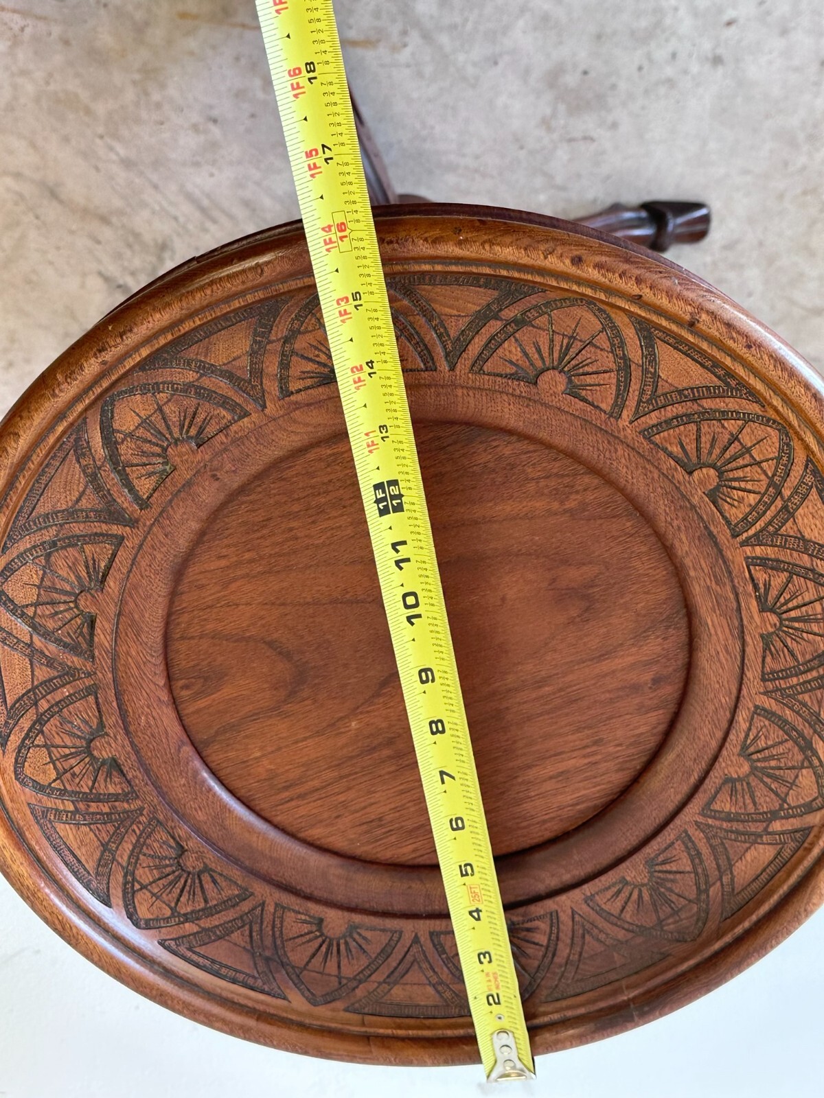 Antique Rennaissance Revival Victorian walnut stand Card Table Pedestal 1870