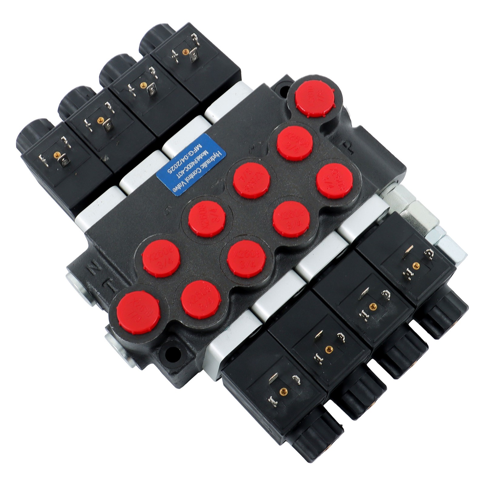 Heavy Duty 4 Spool Hydraulic Control Valve 12V DC 13 GPM 3600 PSI