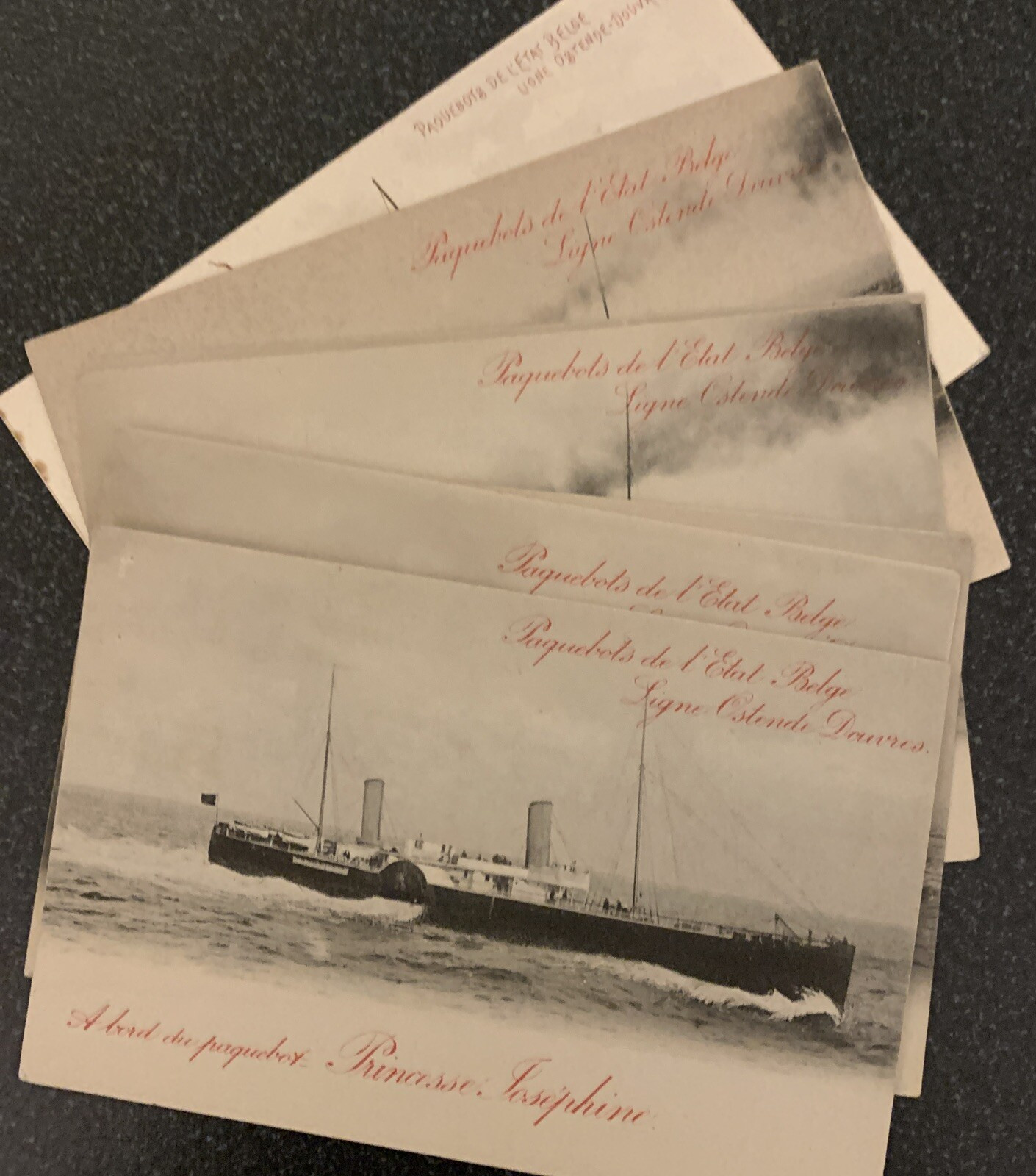 Belgium PAQUEBOT SHIPS 1900s Vintage Postcards x 9 Excellent Condition