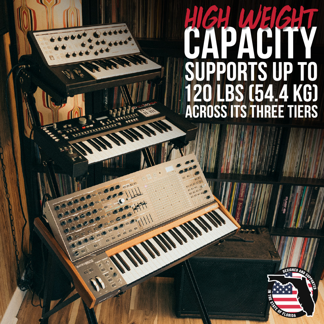 Gator Frameworks Keyboard Stands Series A-Frame Style with 3-Tiers Adjustable