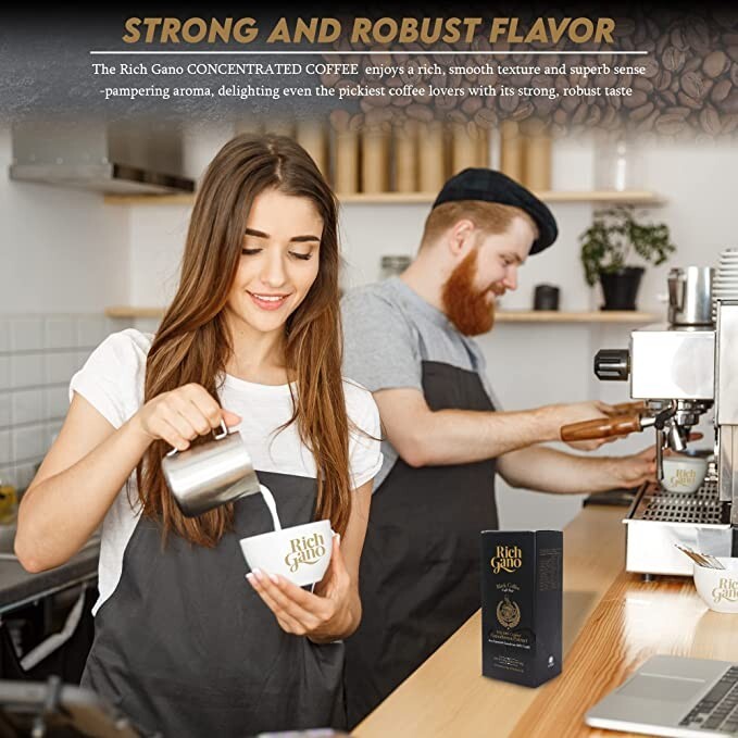 10 Boxes RICH GANO Gold Black Coffee Premium Gourmet Ganoderma Mushroom 100%