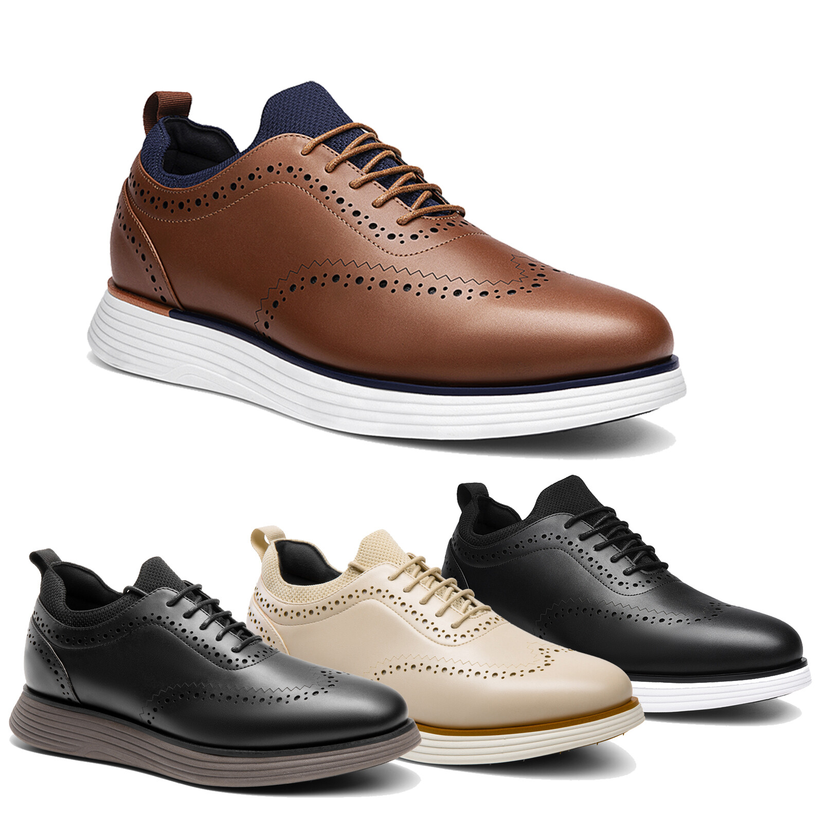 Men's Dress Sneakers Oxfords Casual Wingtip Brogue Non-slip Shoes Size 8-13