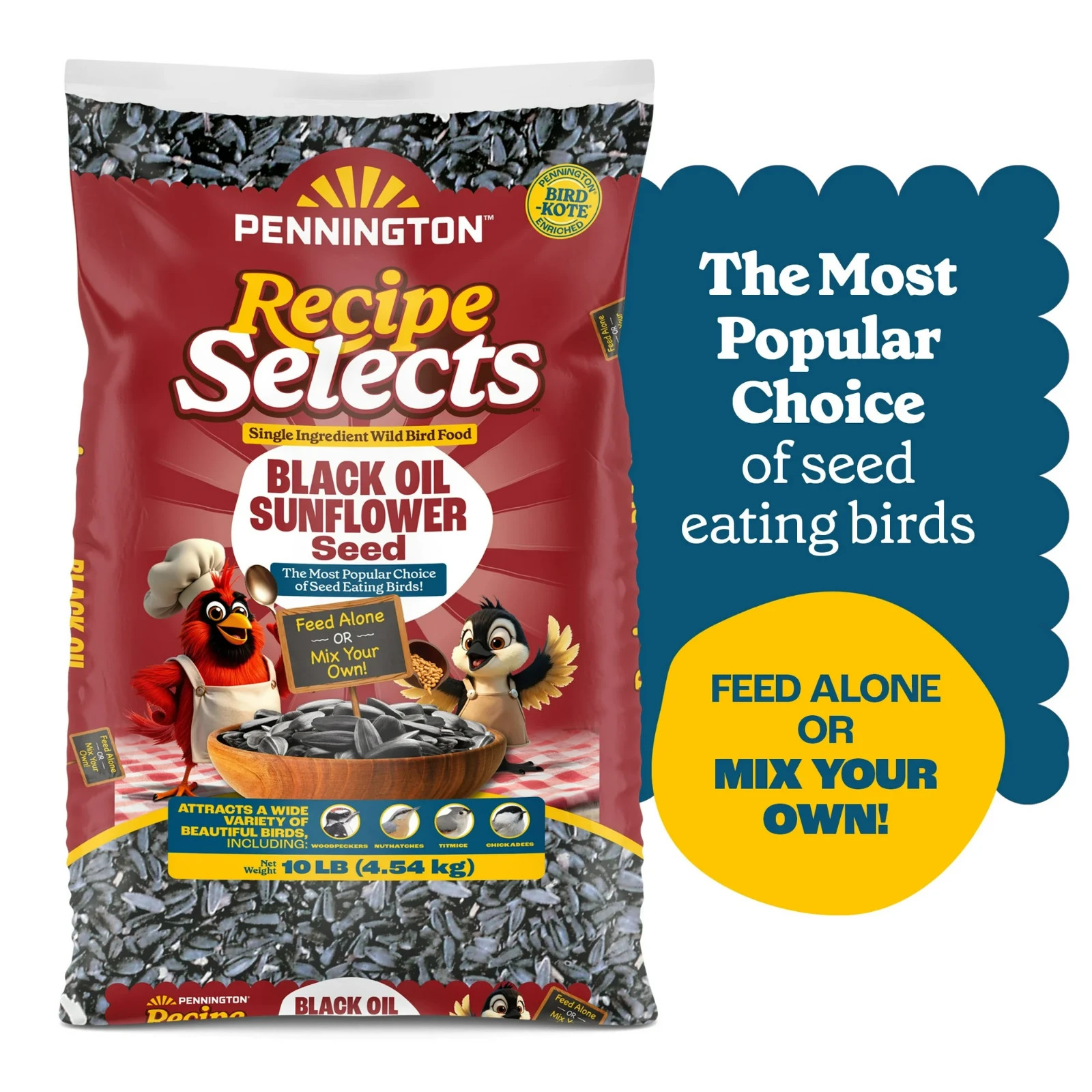 Pennington Select Black Oil Sunflower Seed Wild Bird Dry Feed, 10 lb. New Bag