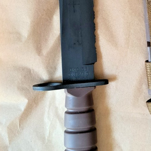 Vintage OKC3S Knife USMC Marine Corps Bayonet Ontario Knife Co & Scabbard