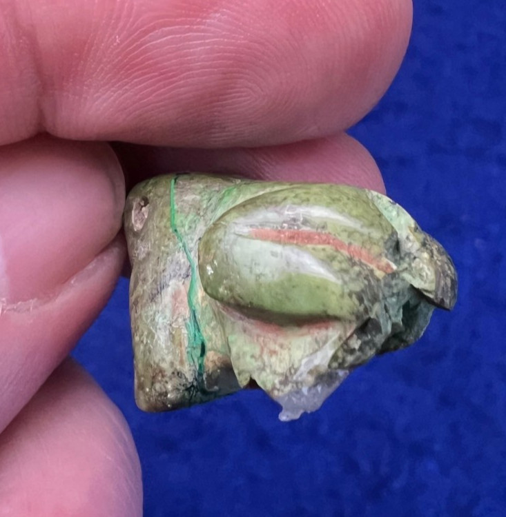 Pre Columbian Mayan Green Jade Frog Figure Effigy Jade Bead Pendant Antique