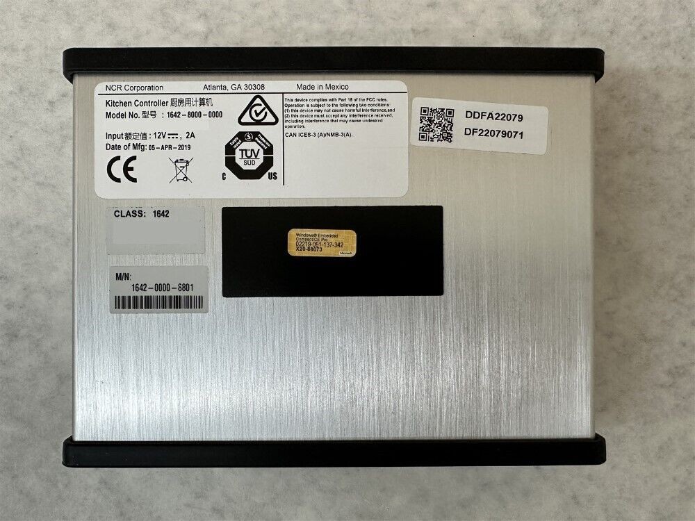 NCR KC2500 WEC7 Kitchen Controller 1642-8000-8801 / 1642-8000-0000