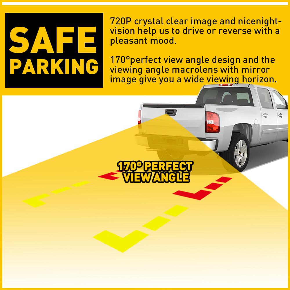 For Chevy Silverado/GMC Sierra 2007-2013 Rear View Backup Tailgate Handle Camera