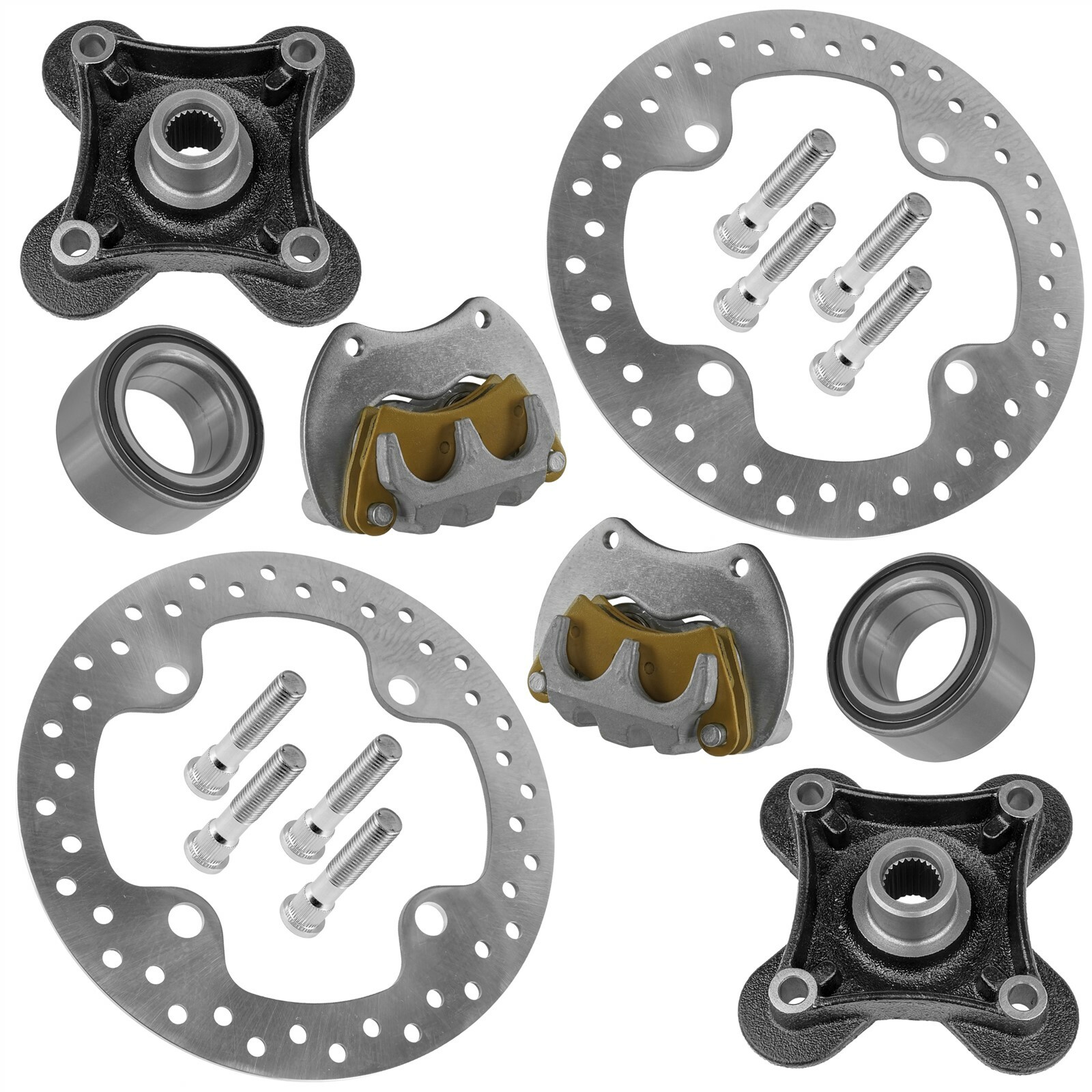 Rear Left&Right Brake Caliper & Disc w/Wheel Hub For Polaris RZR XP 1000 2014-17