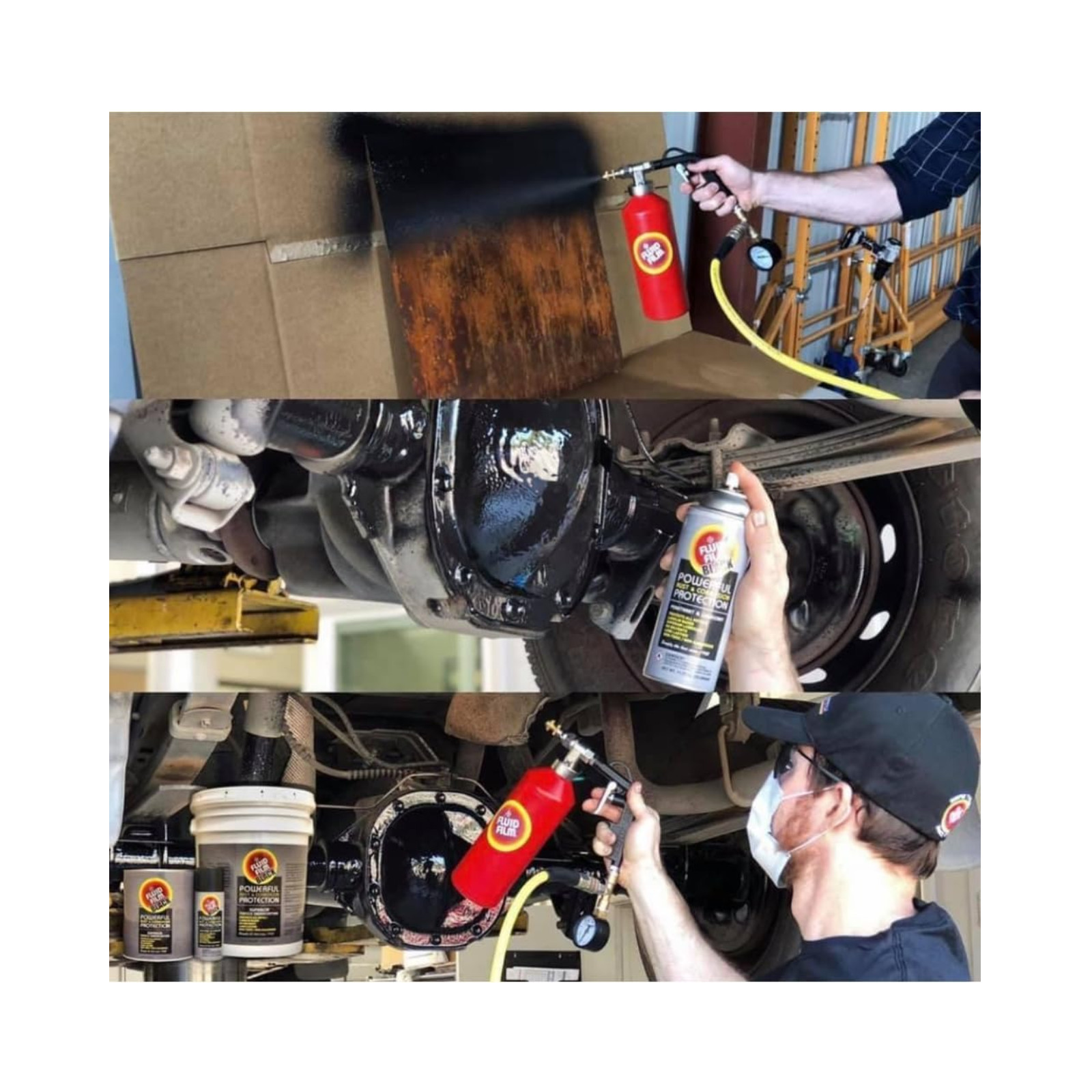 Fluid Film AS11B Black Undercoating Spray Rust Inhibitor Protection Black 12Pack