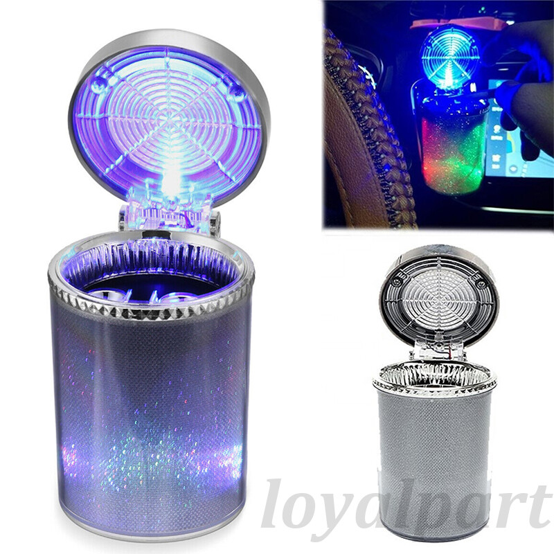 Car Ashtrays LED Light Multi-Function Portable Ashtray Colorful with Air Vent US