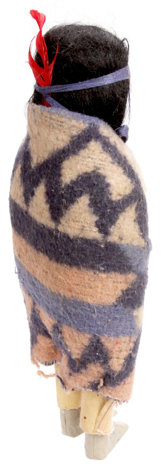Antique Handmade Native American Navajo Skookum Bully Doll Wrapped in Blanket