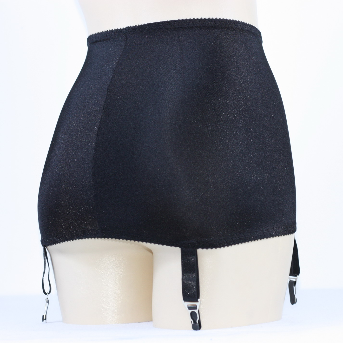 Luxallacki High Waist Open Bottom Girdle Skirt with Garter Straps for Stockings