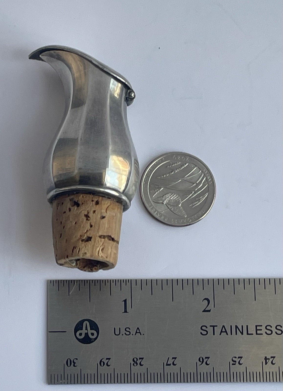 ATQ VTG German Alpacca Hoka Deco Silver Plated Liquor Pourer Counter Balanced