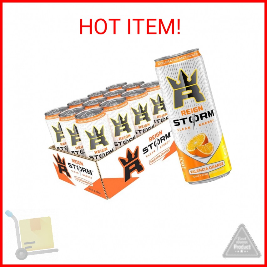 REIGN Storm, Valencia Orange, Fitness & Wellness Energy Drink, 12 Fl Oz
