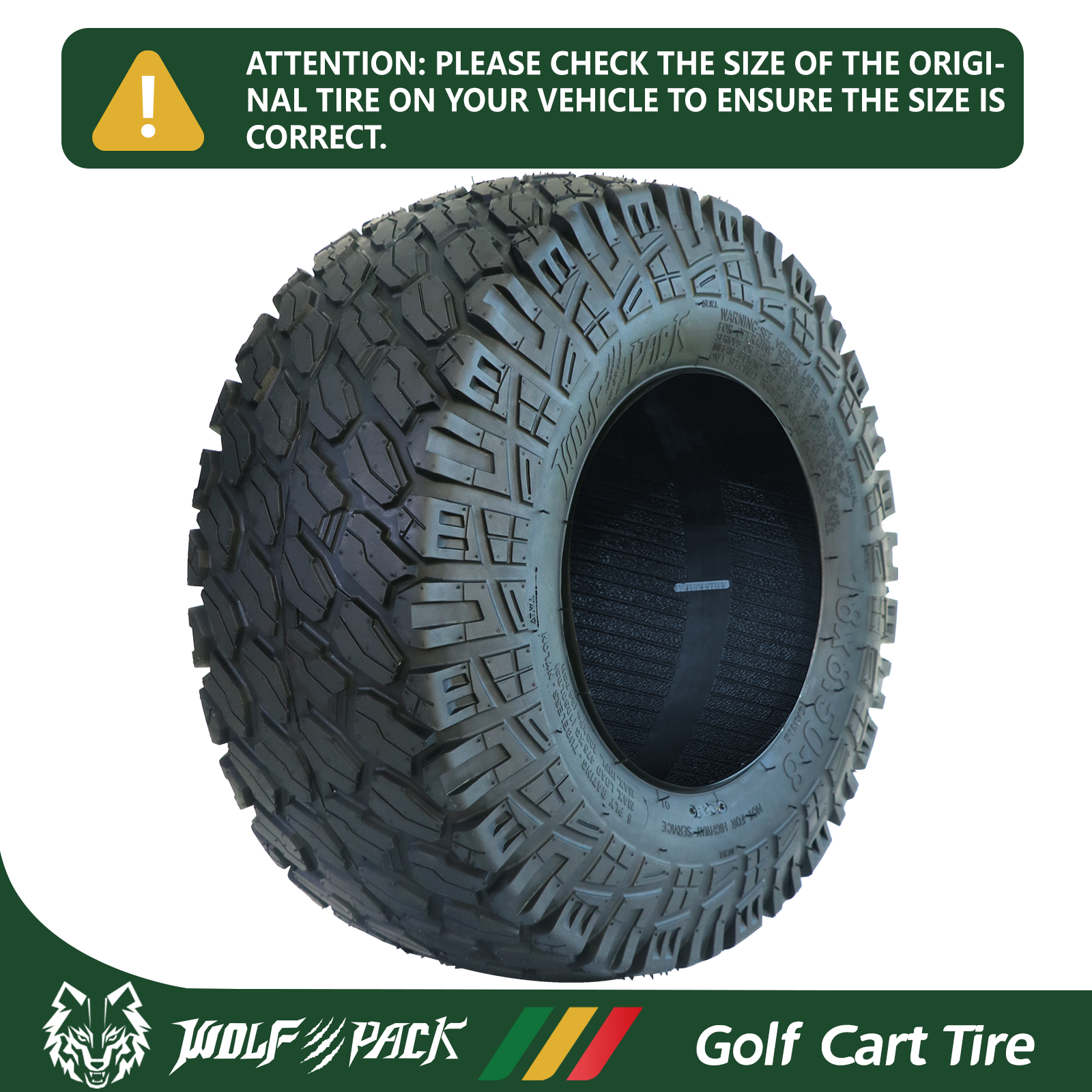 Set Four 18X8.5-8 18X8.5X8 Golf Cart Tires 6 ply All Terrain Low Profile Tire