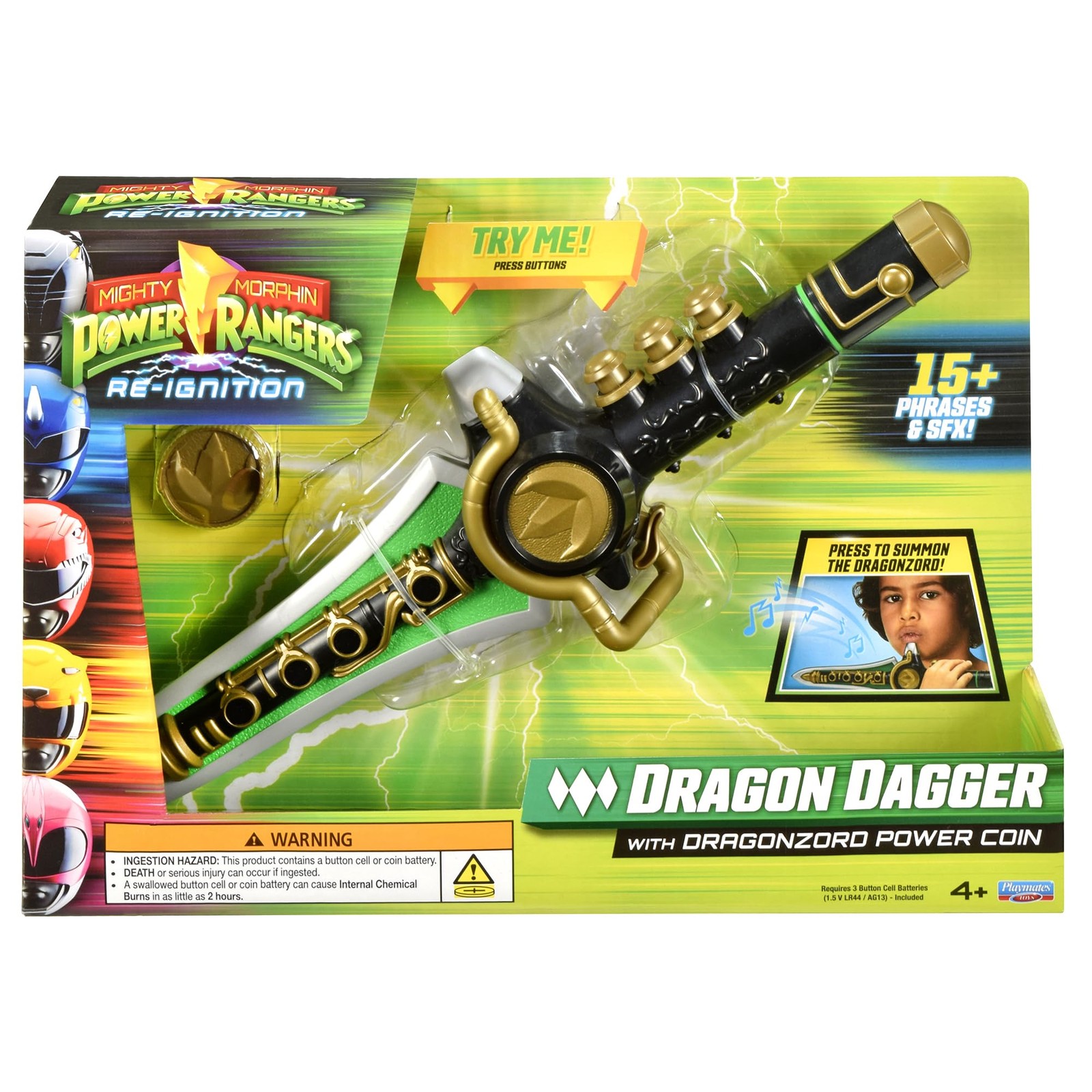 Mighty Morphin Power Rangers Dragon Dagger by Playmates 8.25 inches, Mixed