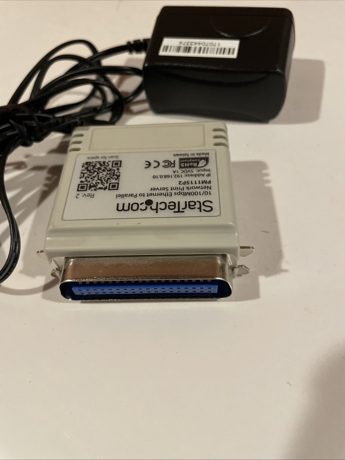 StarTech Ethernet to Parallel Network Print Server Adapter PM1115P2