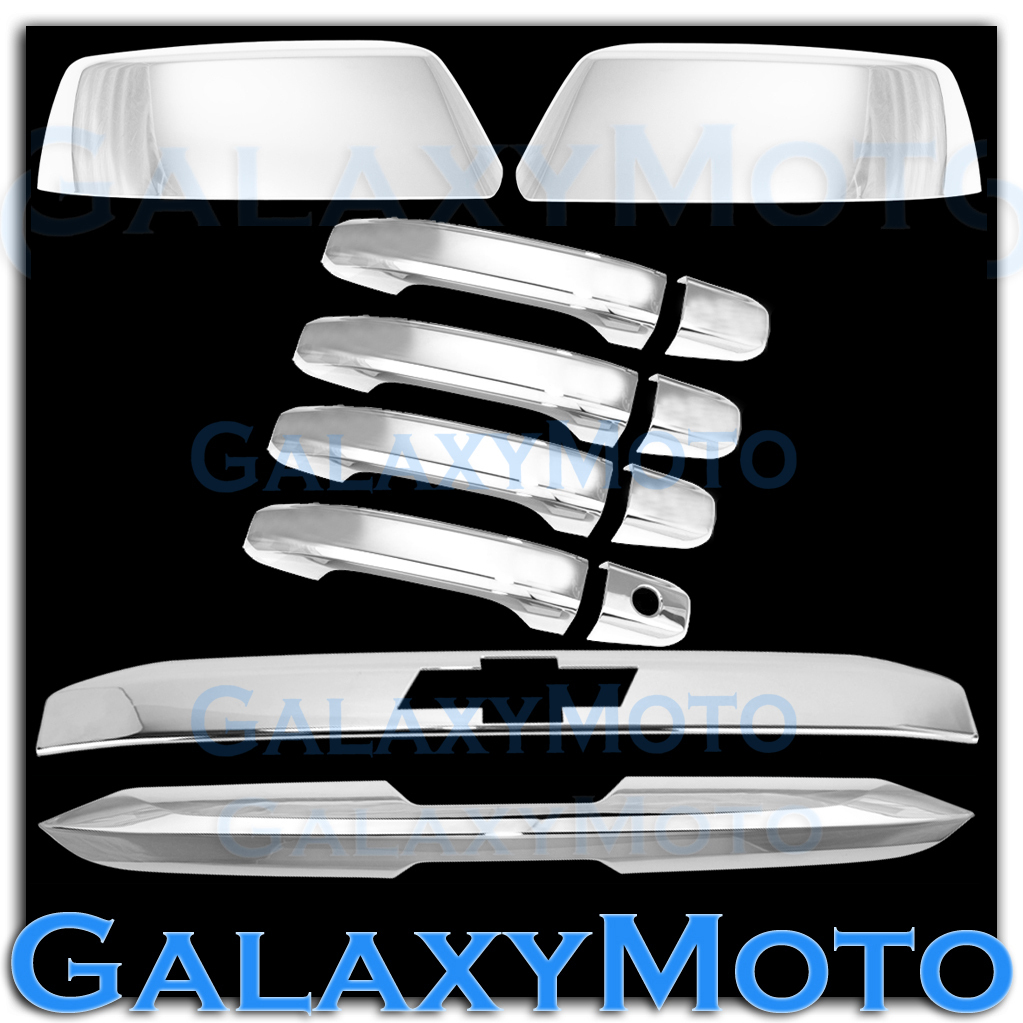 15-18 Chevy Tahoe Chrome Mirror+4 Door Handle+Upper+Lower Tailgate Cover