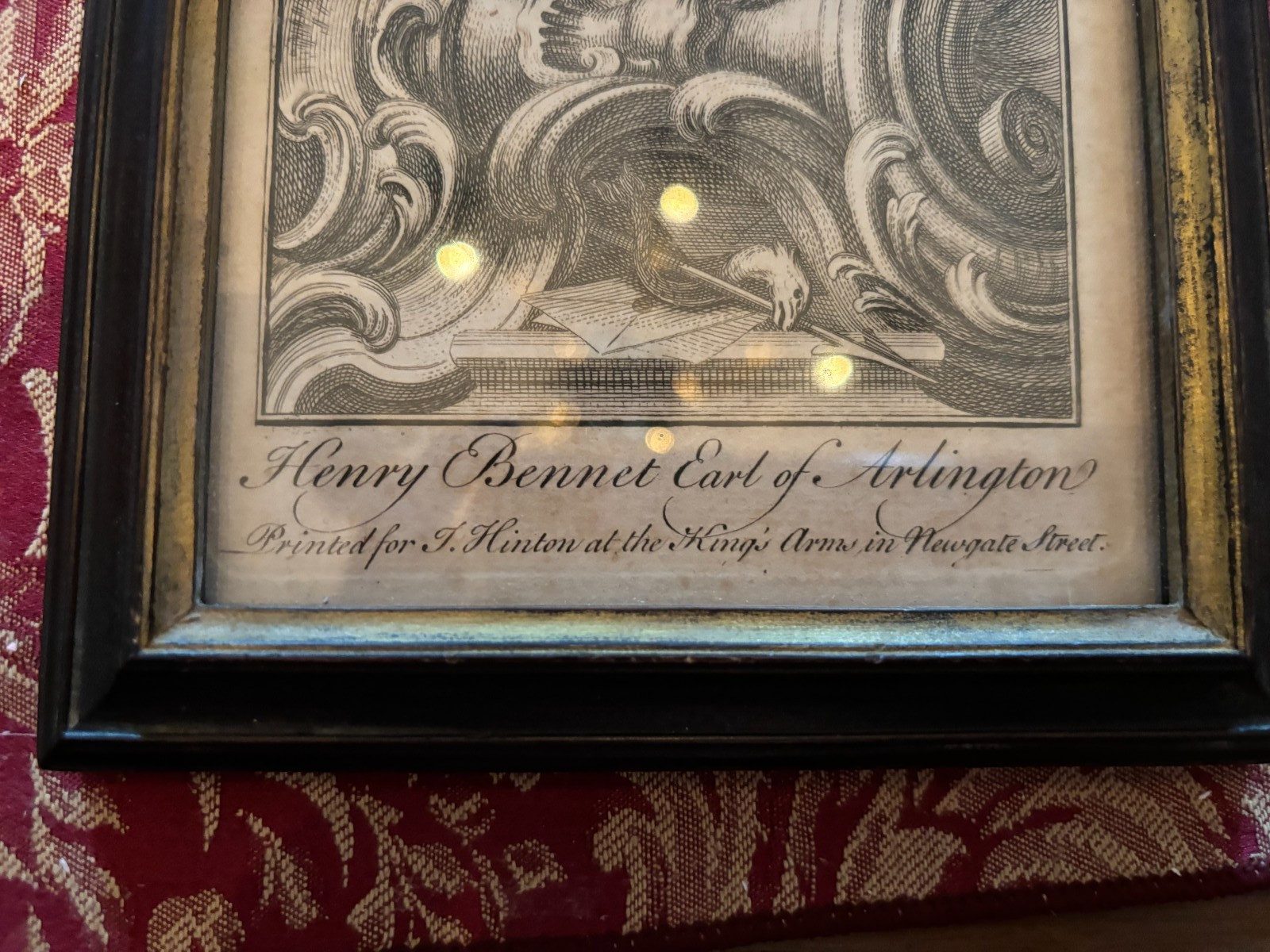 Original, 18th C. Engraving, Henry Bennet, Earl of Arlington. English Civil War.