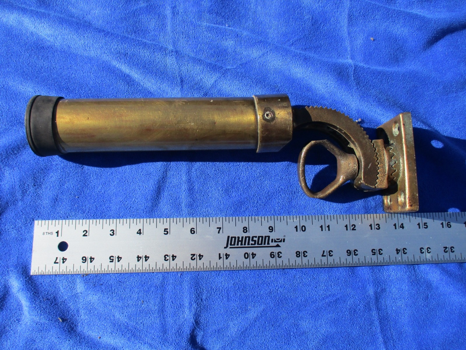 Pair of Bronze / Brass Outrigger Fishing Pole Holder Mounts