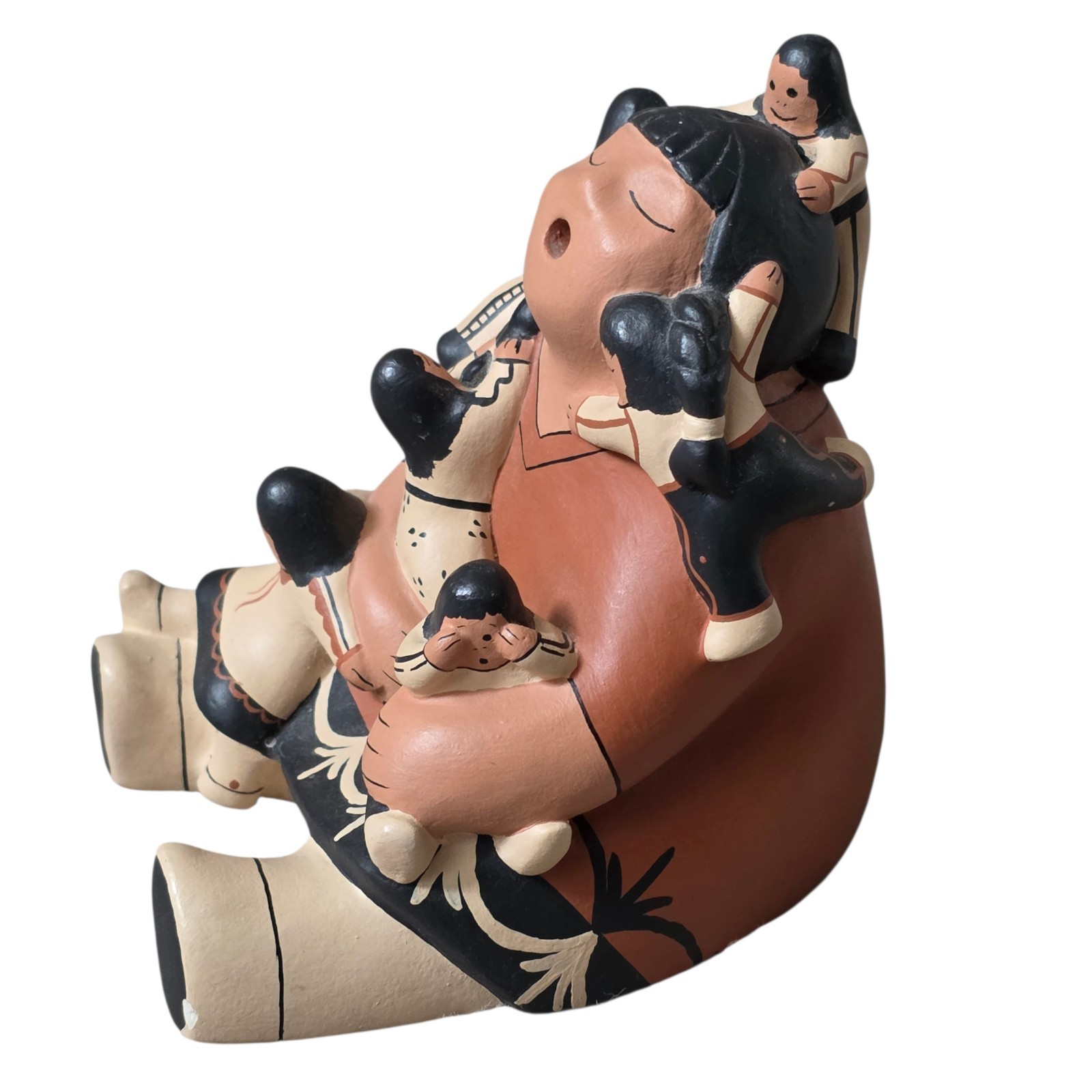 Native Cochiti Pueblo Storyteller Figurine Mother & Children Nandi 6" FLAW READ