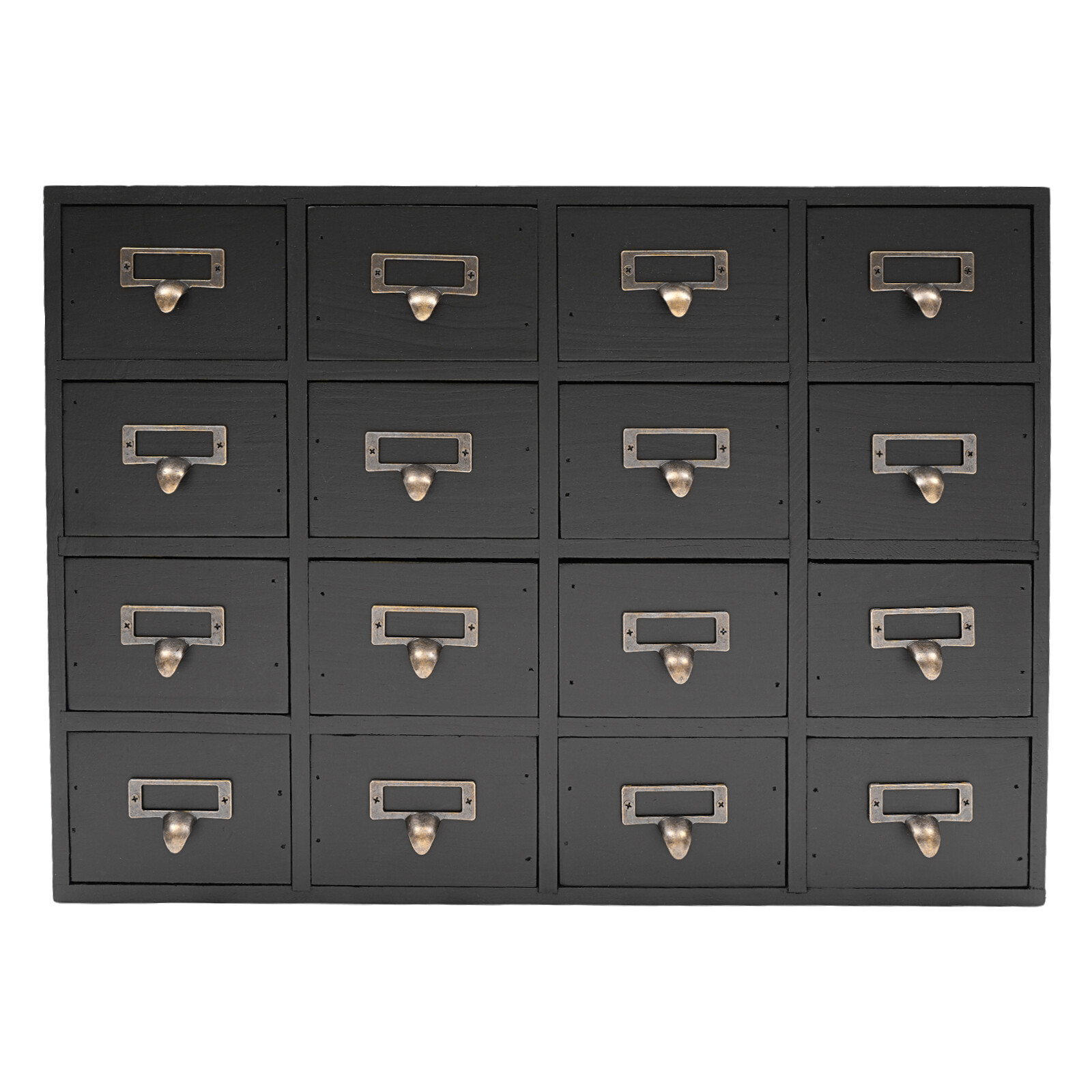 16 Drawers Vintage Tabletop Library Card Catalog Cabinet Apothecary Storage Box