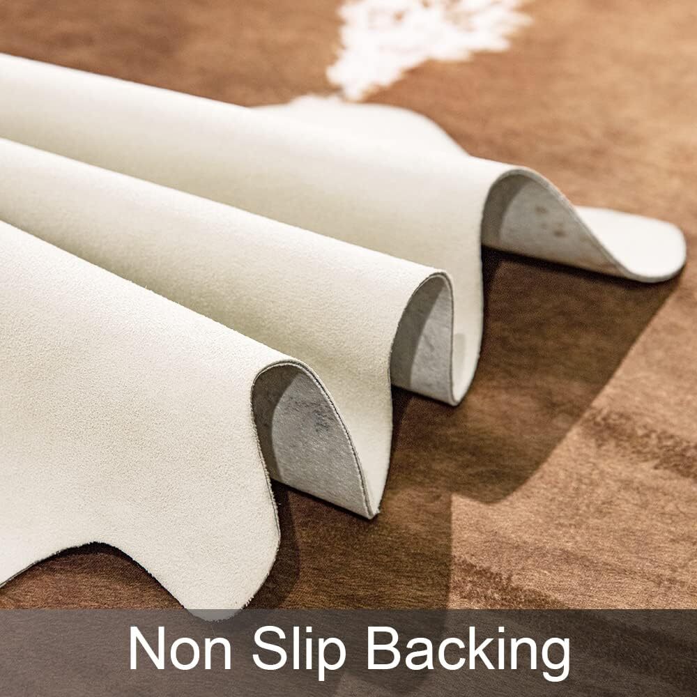 Western Decor Faux Fur Cowhide Rug 4.6 X 5.2 Feet Premium Animal Skin Cow Hide