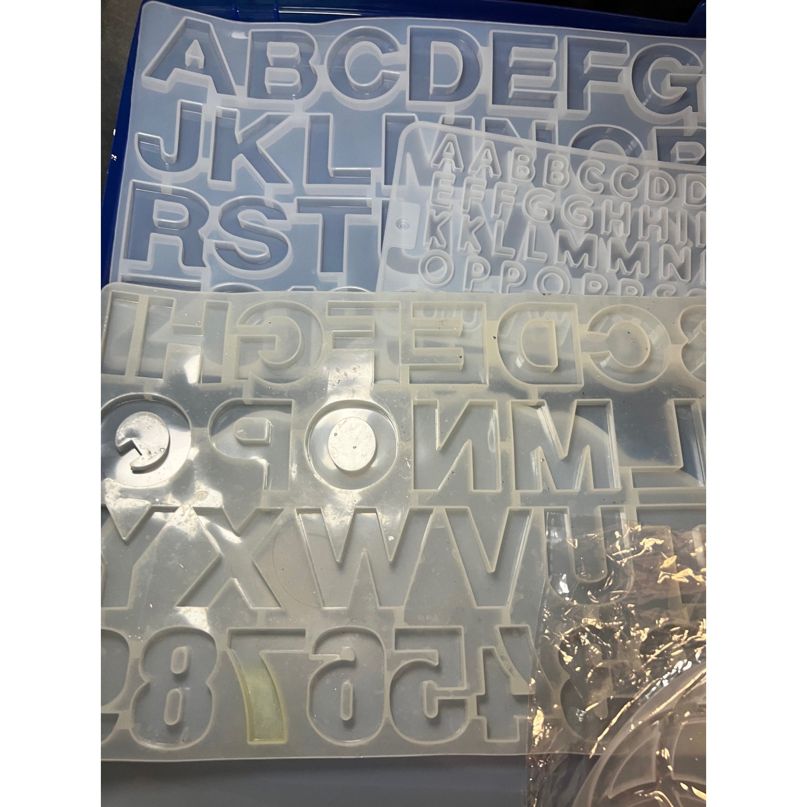 Large Silicone Resin Molds Lot Alphabet Tray Geode Coaster Epoxy Craft Set