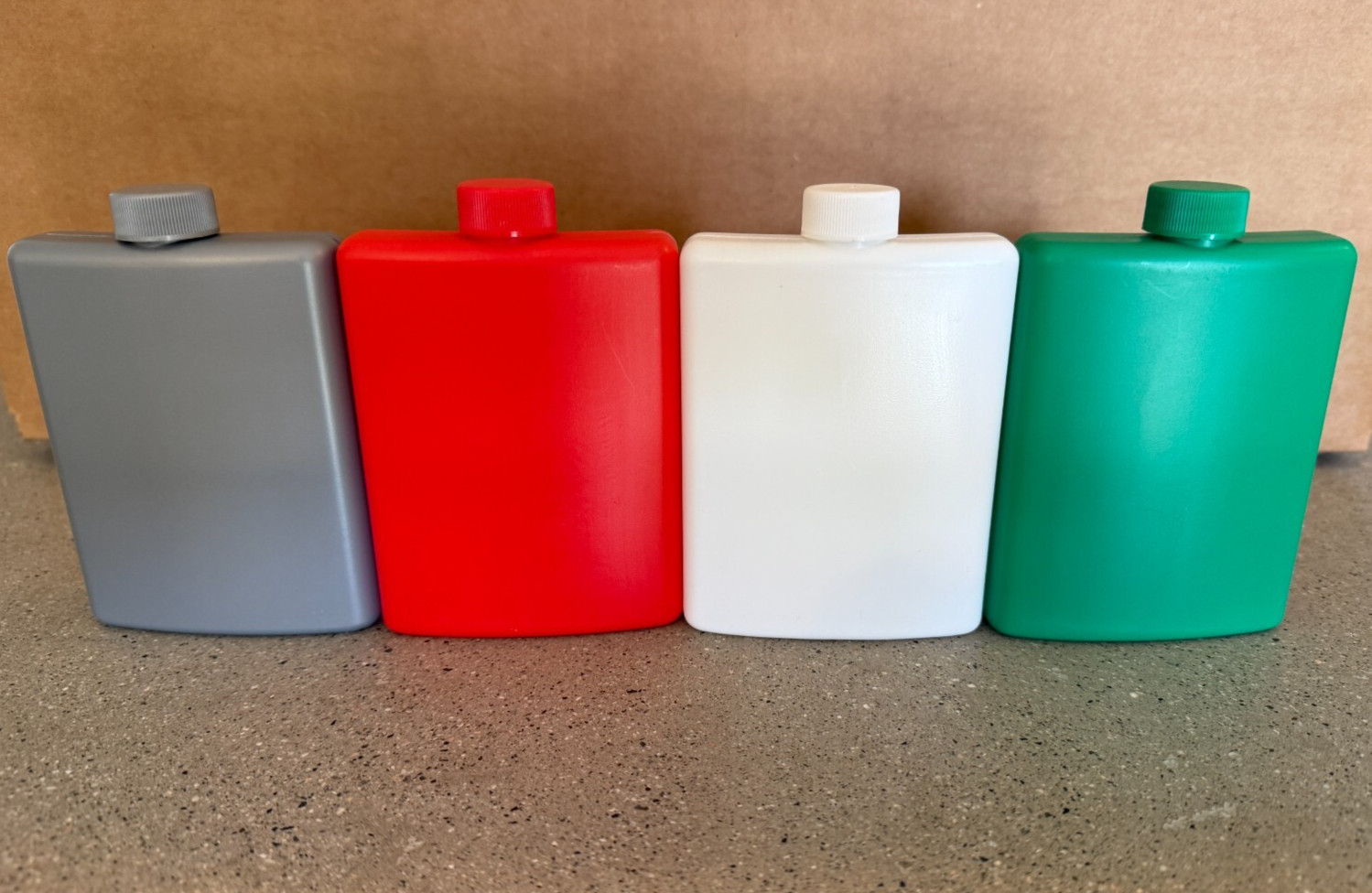 4 Pack - Multi Color - Plastic Alcohol Flask - Ships Free