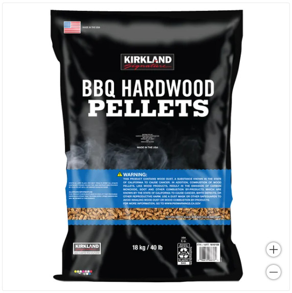 Kirkland BBQ Hardwood Pellets 40 lb Premium Blend Oak Hickory Maple Cherry