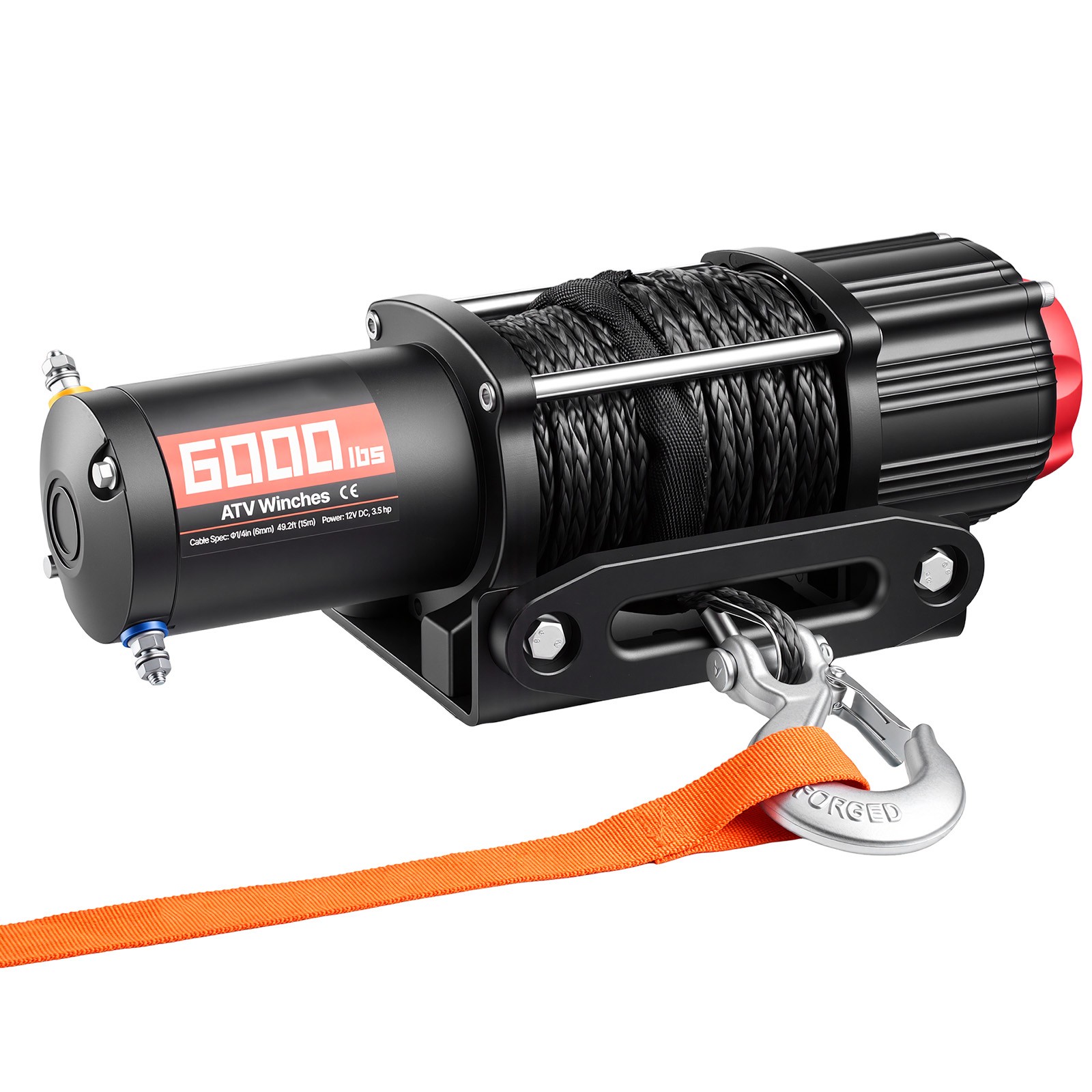 Uimoso 6000 lbs Electric Winch 12V with Synthetic Rope & Wireless Remote Control