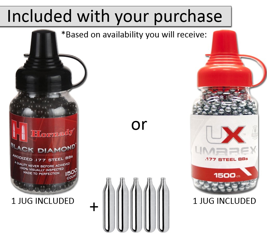 Umarex Steel Strike .177 Cal Air Gun Rifle w/ BB Jug & CO2 Bundle (2252120)