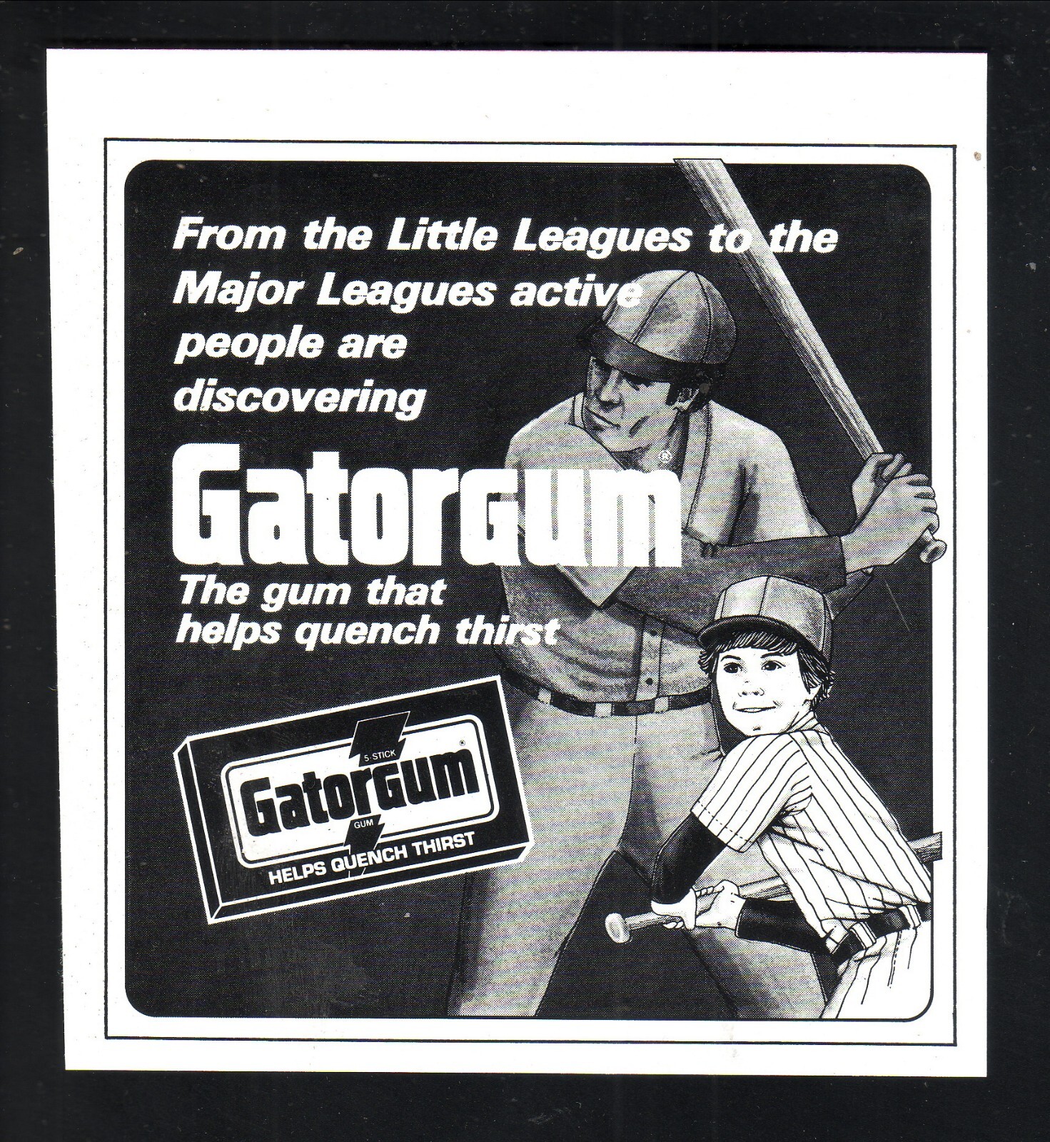 1981 Gatorgum Baseball Players Original Vintage Print Ad
