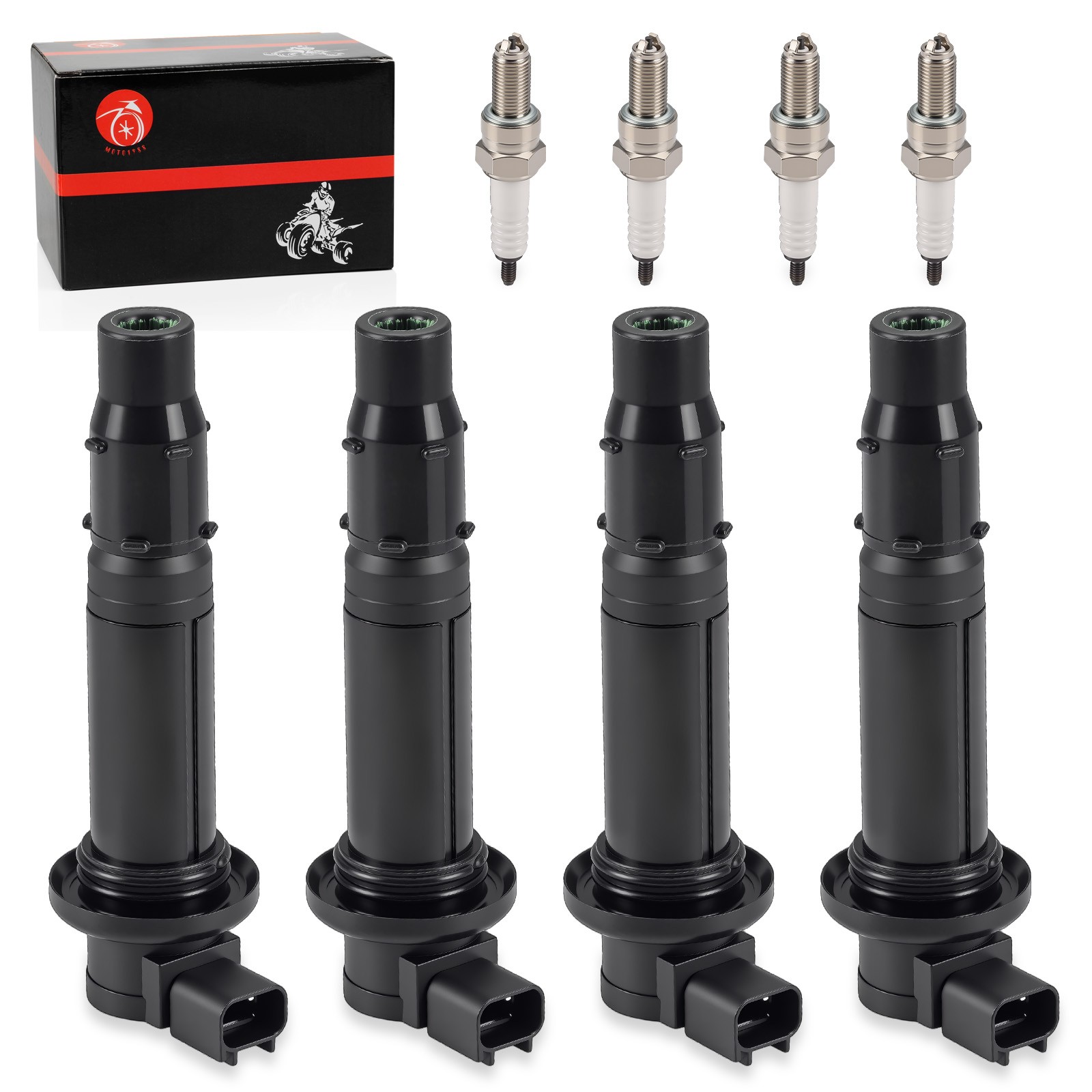 Ignition Coils Stick w/ Spark Plug For Yamaha YZF R6 2003-2005 YZF R6S 2006-2009