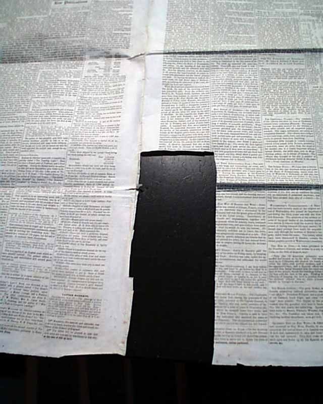 Early SEA SERPENT Monster Creature HMS Plumper Sighting w/ Print 1851 Newspaper