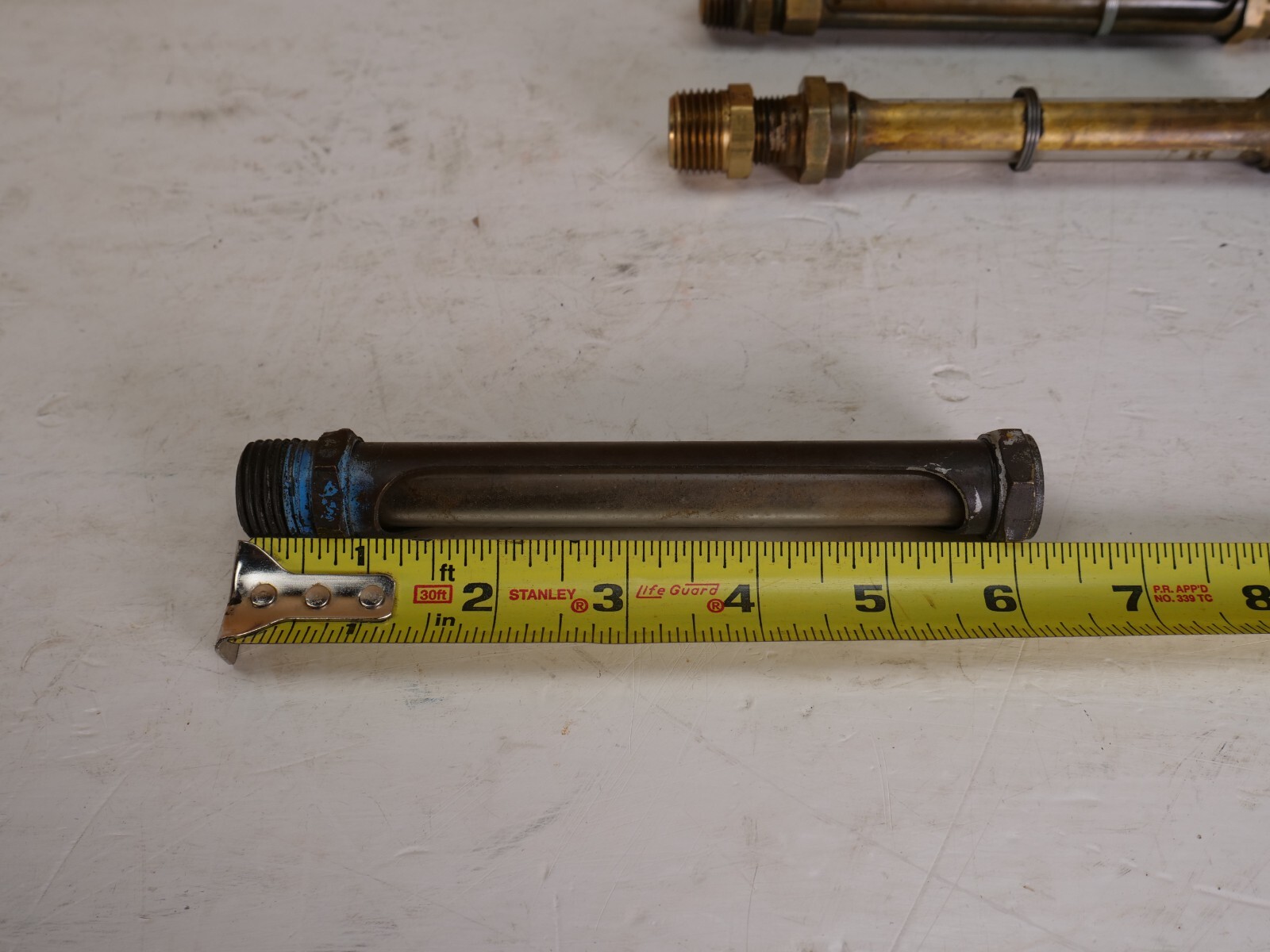 LOT OF 4 BRASS GLASS VINTAGE SIGHT GUAGES DRIP OIL FARM WELL PIVOT