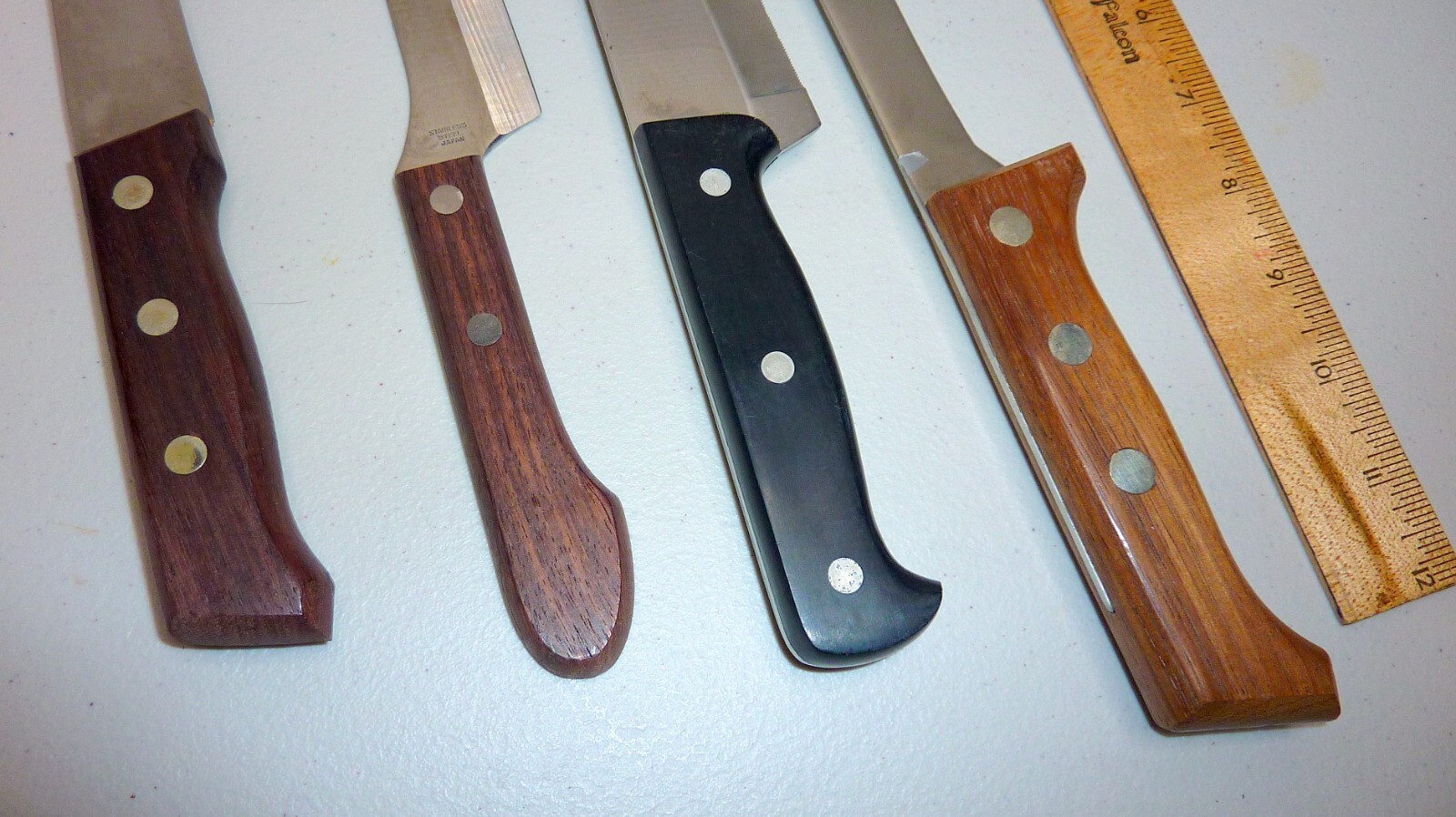 JA Henckels Pro, Cuisine, Wood Handles Japan Vtg. 4 High Quality Knives